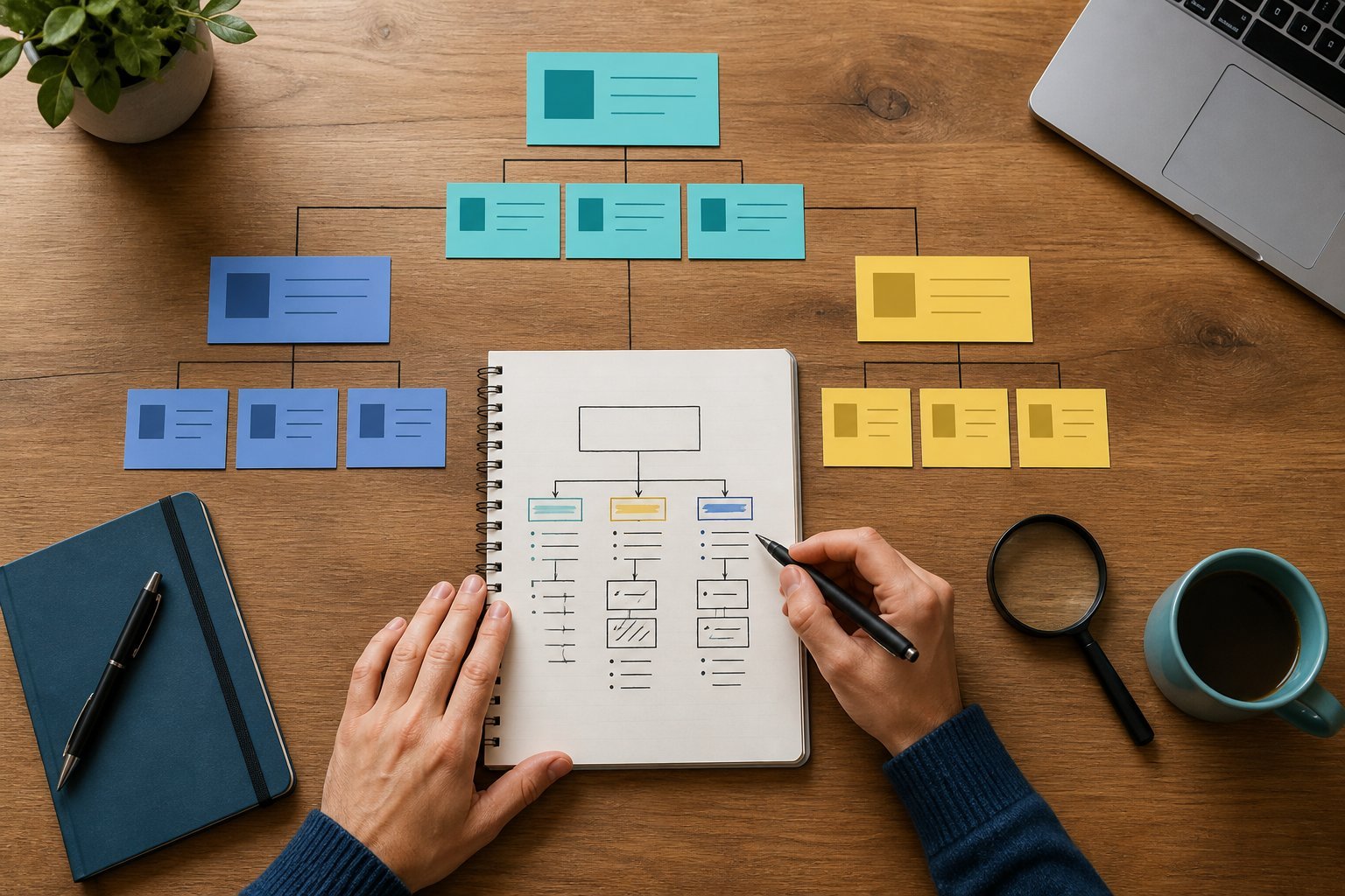 SEO roadmap planning with keyword clusters and content priorities