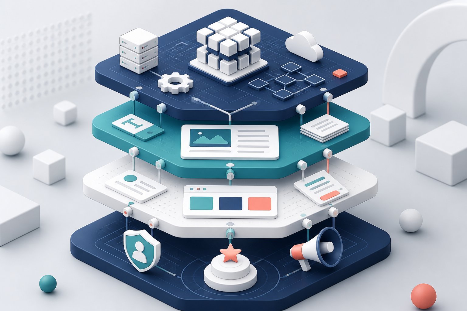 Layered website audit covering technical structure content usability and authority