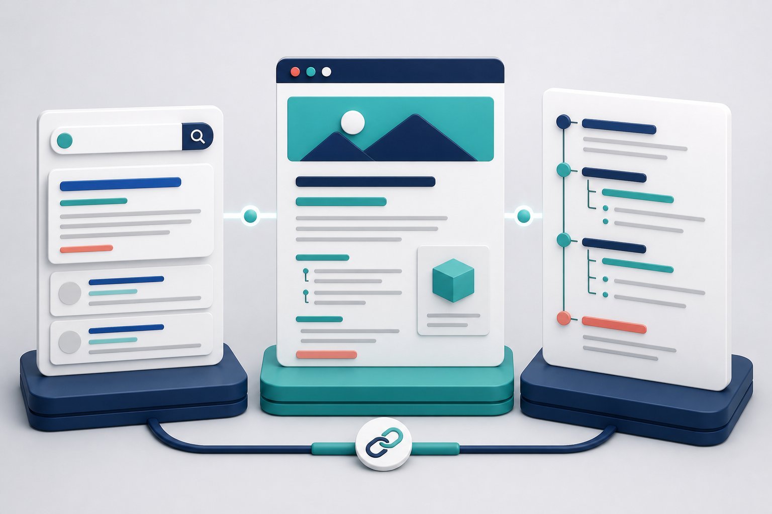 Connected search snippet page heading hierarchy and content outline