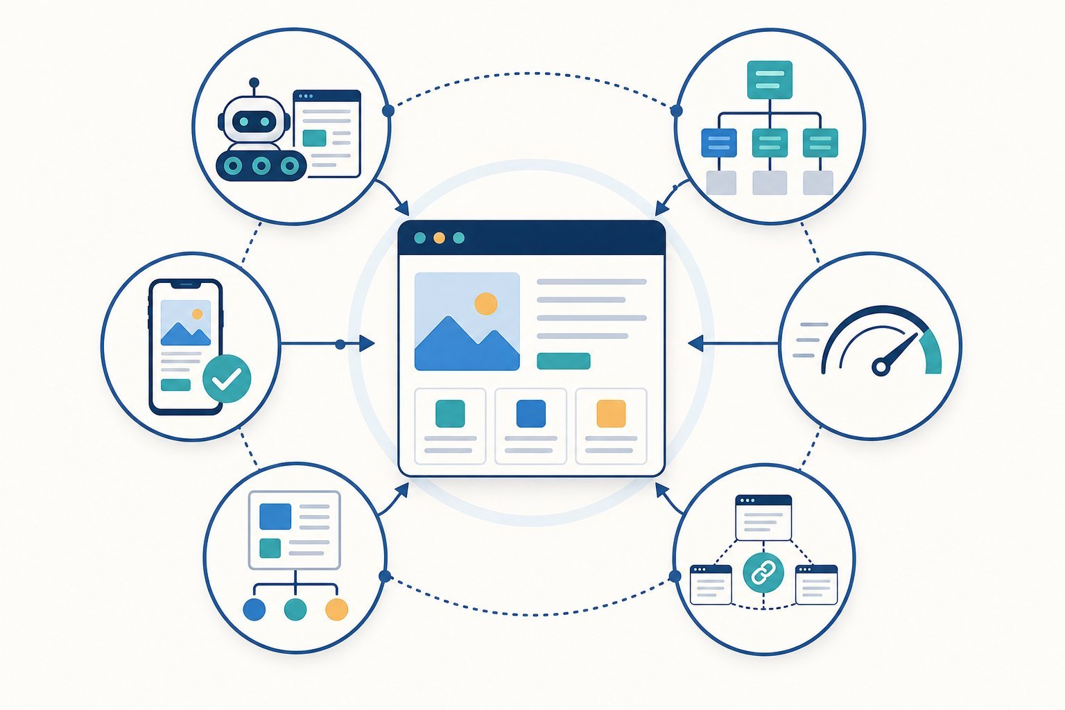 Website health system connecting crawl access architecture mobile speed content and internal navigation